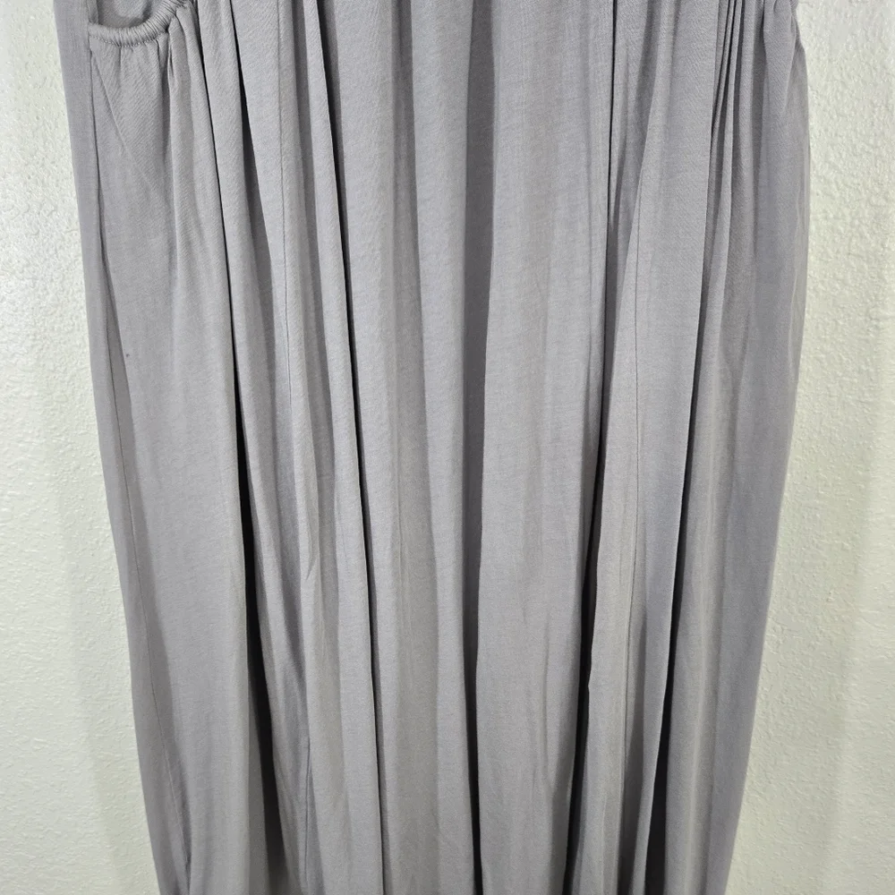 Garnet Hill Light Gray Flowing Maxi Skirt w/Pockets Boho Prairie Cottagecore, L - Picture 3 of 7